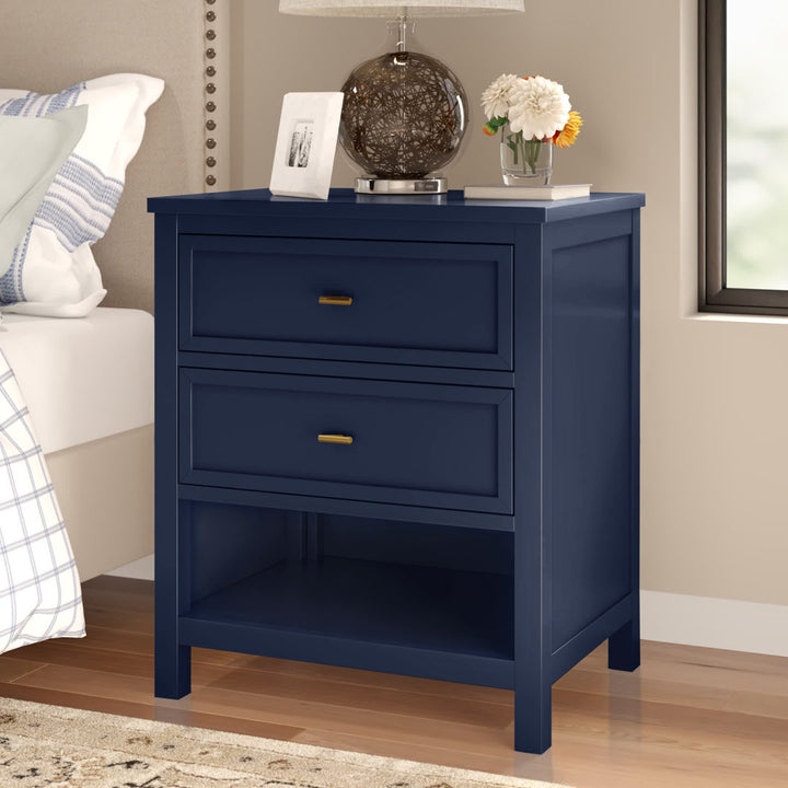 Kowalsky 2 Drawer Nightstand Three Posts™ Color: Twilight Blue