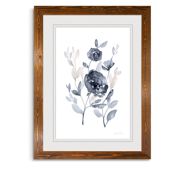 Peonies In Gray II' - Picture Frame Print on Glass Winston Porter Size: 32" H x 44" W x 1.25" D Format: Framed Maple Print