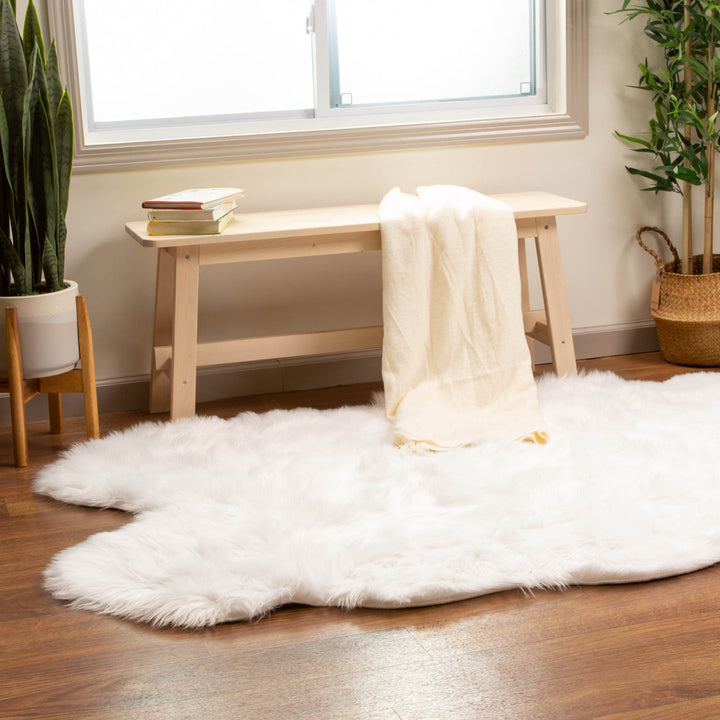 Diller White Faux Sheepskin Fur Machine Washable Shag Fluffy Area Rug Willa Arlo™ Interiors Rug Size: Novelty 4' x 6'