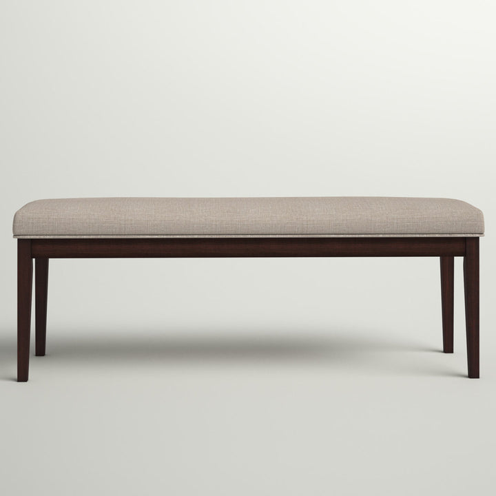 Lancaster Solid Wood Bench Three Posts™ Upholstery Color: Beige