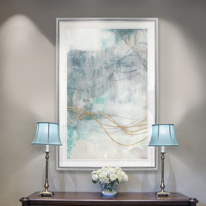 Undulating Oro I' Print on Canvas Etta Avenue™ Size: 26.5" H x 36.5" W x 1.5" D Format: Silver Framed