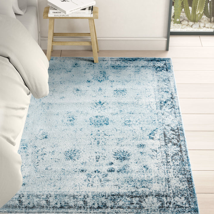 Brandt Abstract Light Blue/Navy Area Rug Mistana™ Rug Size: Rectangle 8' x 10'