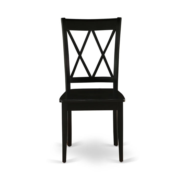 Letitia Solid Wood Double X-Back Side Chair (Set of 2) Lark Manor™ Color: Black