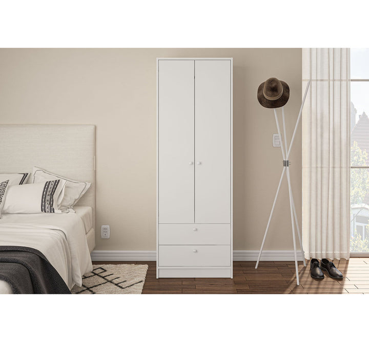 Rhiannon 2 Door Armoire with 2 Drawers Zipcode Design™ Color: White