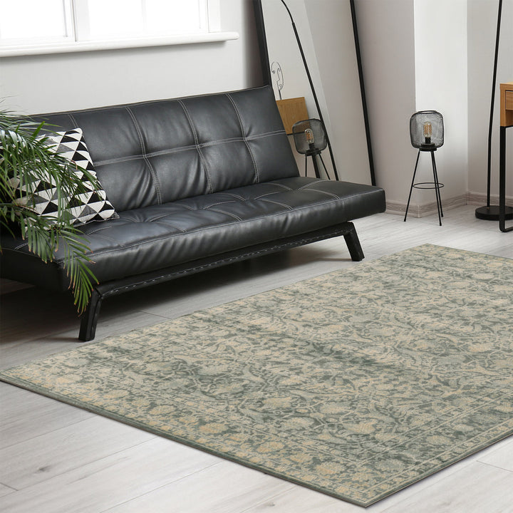 Benson Oriental Green Area Rug Threadbind Rug Size: Rectangle  7'10" x 10'6"