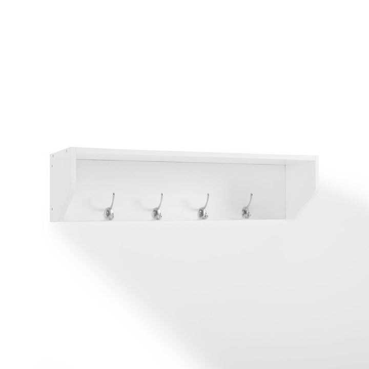 Crestshire 1 Piece Rectangle Floating Shelf with Hooks Laurel Foundry Modern Farmhouse® Finish: White