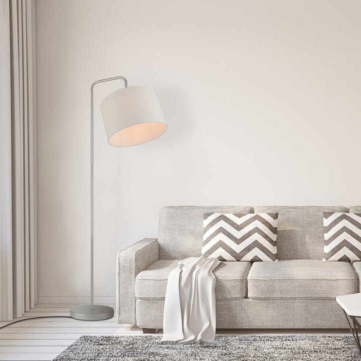 Chattahoochee 58" Arched Floor Lamp Ebern Designs Base Finish: Silver