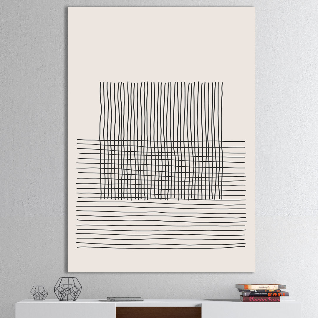 Minimal Geometric Lines and Squares V - Print East Urban Home Size: 46'' H x 36'' W x 1.5'' D