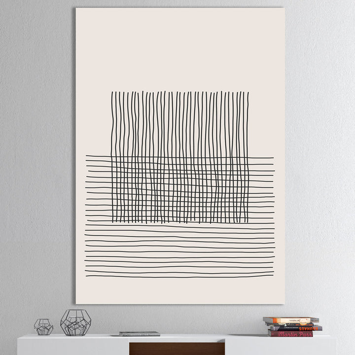 Minimal Geometric Lines and Squares V - Print East Urban Home Size: 46'' H x 36'' W x 1.5'' D