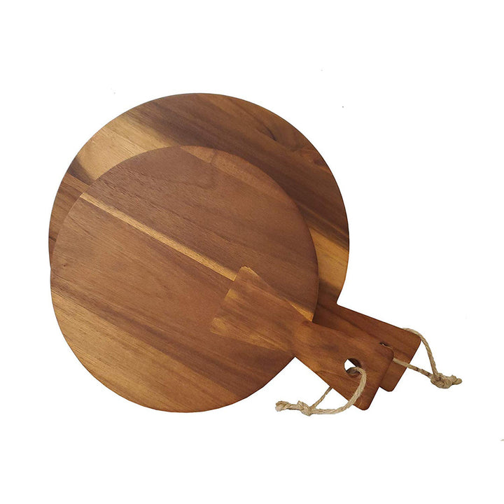 Rustic Serving Denmark 2 piece Acacia Wood Round Cutting Board Set (Set of 2) Denmark