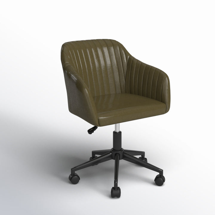 Flannigan Polyurethane Task Chair Greyleigh™ Upholstery Color: Green