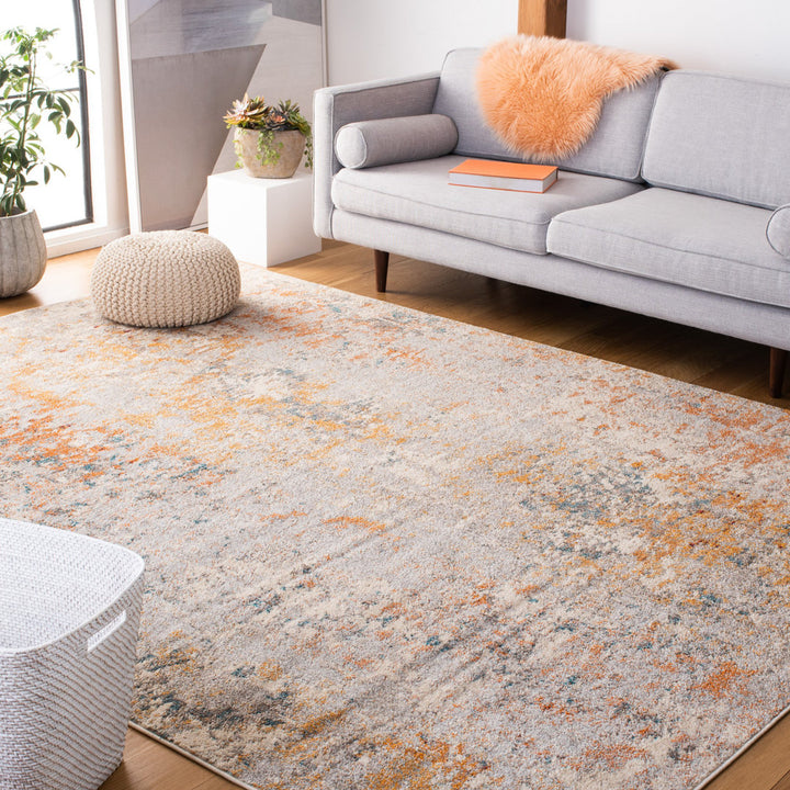 Besfort Abstract Ivory/Orange Area Rug Wade Logan® Rug Size: Rectangle 9' x 12'