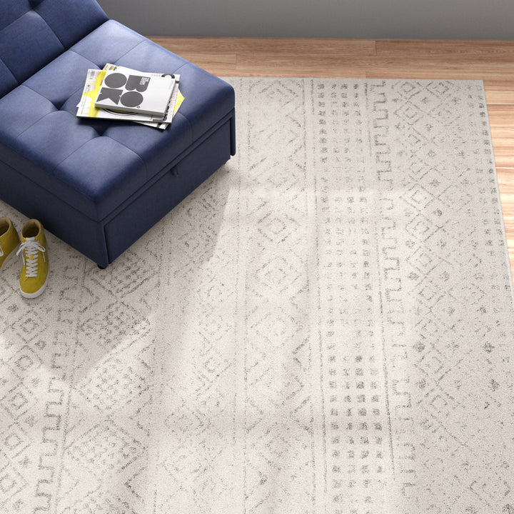 Herrod Machine Woven Gray/Ivory Area Rug Zipcode Design™ Rug Size: Square 7'10"
