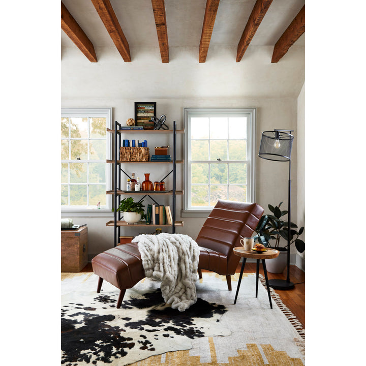 Paladin Handwoven Cowhide Brown/White Area Rug Loon Peak®