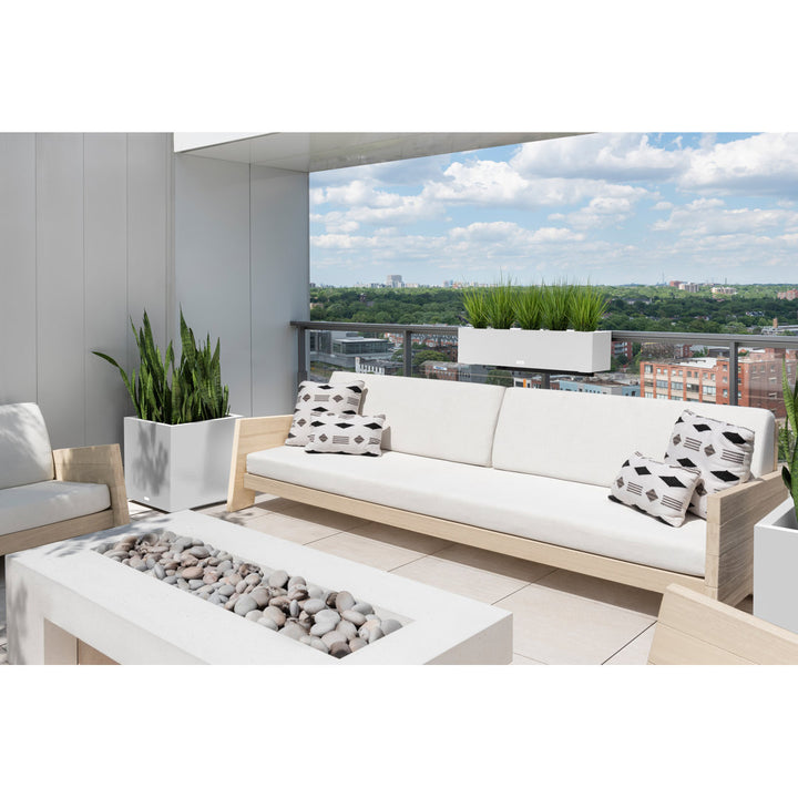 Block Series Railing Window Box Planter Veradek Color: White