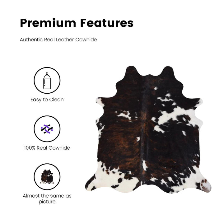 Oavia Real 6' x 7' Cowhide Brown/Black Area Rug Millwood Pines