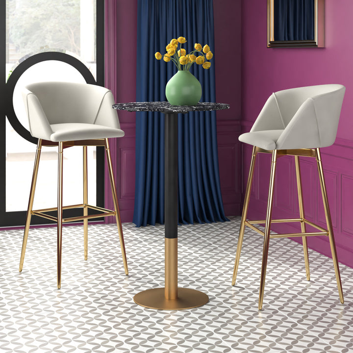 Brock Counter Height Dining Table Etta Avenue™ Top Color: Black