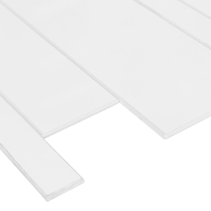 Easy Luxe 12" x 12" Stone Composite Peel & Stick Mosaic Tile (0.96 Sq. Ft. / Sheet) Bond Tile Color: White