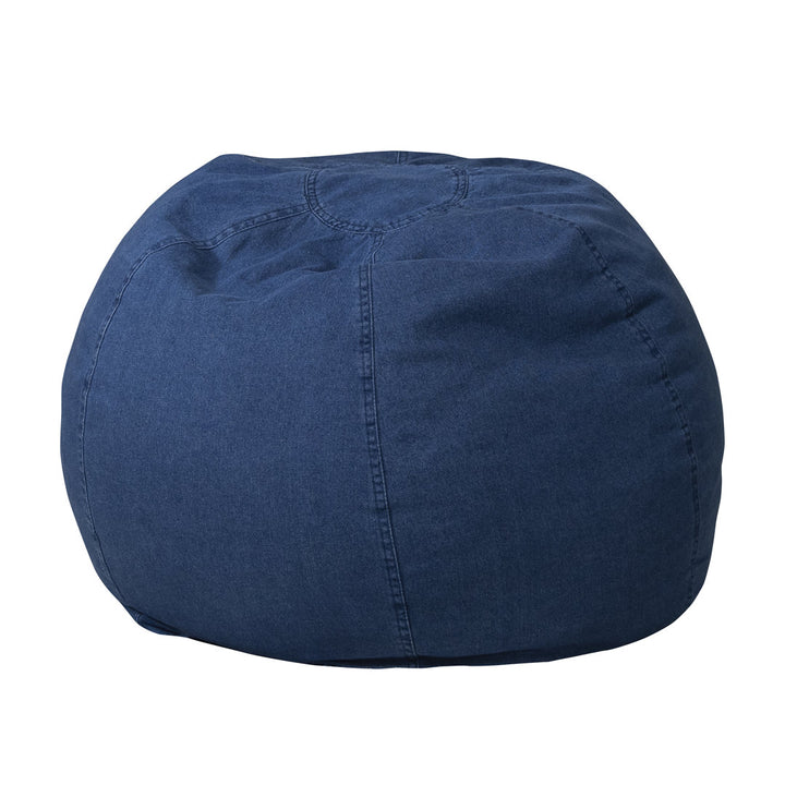 Classic Refillable Cotton Bean Bag Chair Mack & Milo™ Size: Small Body Fabric: Blue Cotton Twill