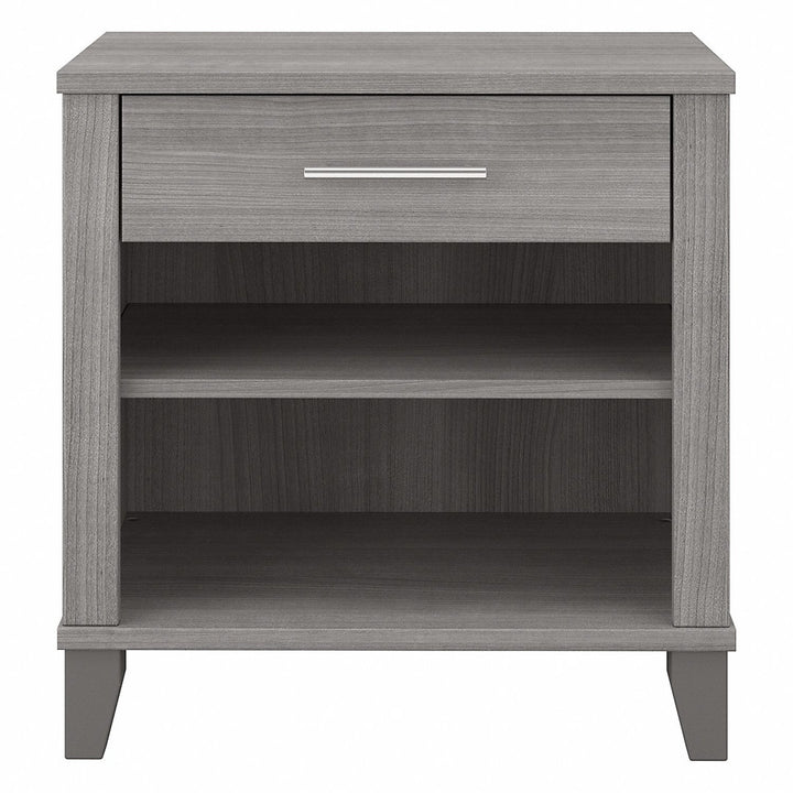 Laia 1 - Drawer Nightstand in Ash Gray Union Rustic Color: Platinum Gray