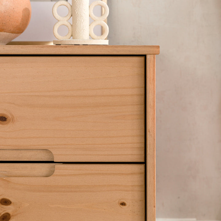 Mags Solid Wood Groove 2-Drawer Nightstand AllModern Color: Natural Pine