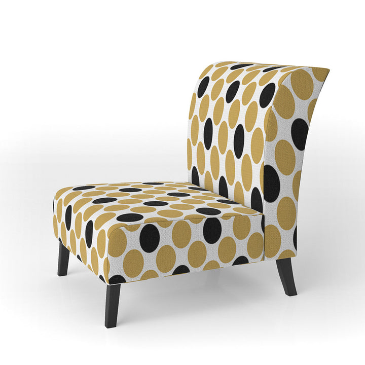 Golden Polka Dot - Mid-Century Upholstered Slipper Chair East Urban Home