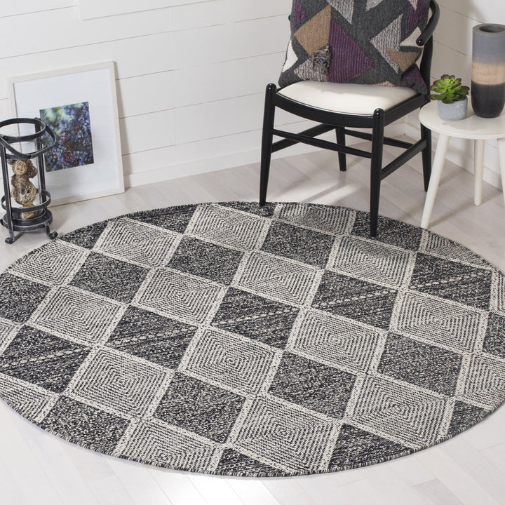 Bester Hand Woven Cotton Geometric Rug Dakota Fields Rug Size: Round 6'