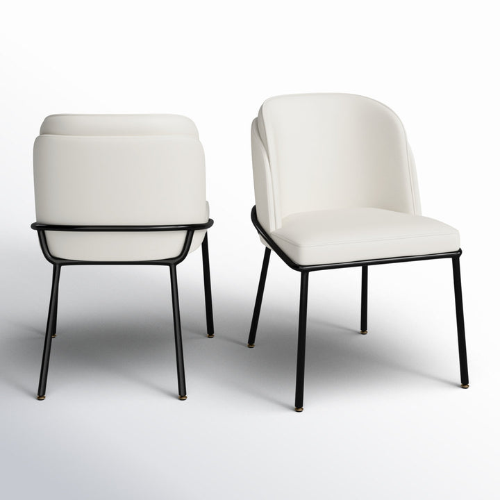 Philpott Faux Leather Dining Chair, Set Of 2 (Set of 2) Trent Austin Design® Upholstery Color: White