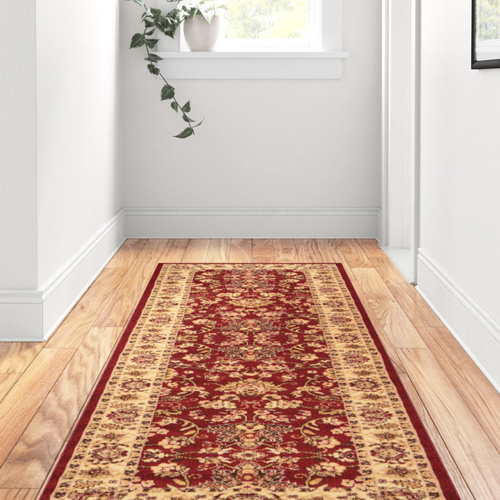 Bhatari Oriental Burgundy Area Rug Winston Porter Rug Size: Runner 2'7" x 10'