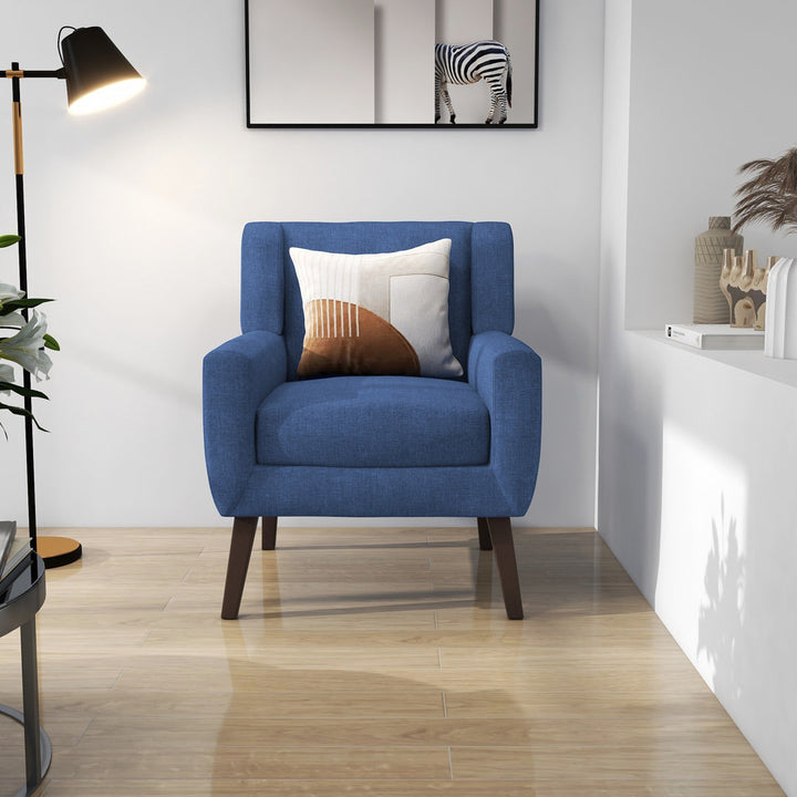 Jaqueze 28.6'' Wide Armchair George Oliver Fabric: Blue Linen Blend