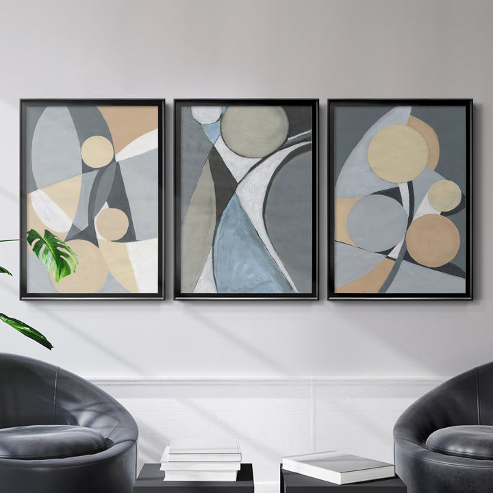 A Soft Jeweled Geometric II - 3 Piece Painting Print Set (Set of 3) Wade Logan® Size: 26.5" H x 109.5" W x 1.5" D Format: Black Framed Canvas