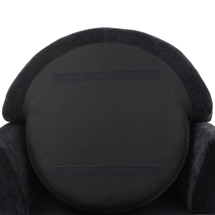 42" Wide Slipcovered Swivel Barrel Chair Latitude Run® Body Fabric: Black Chenille