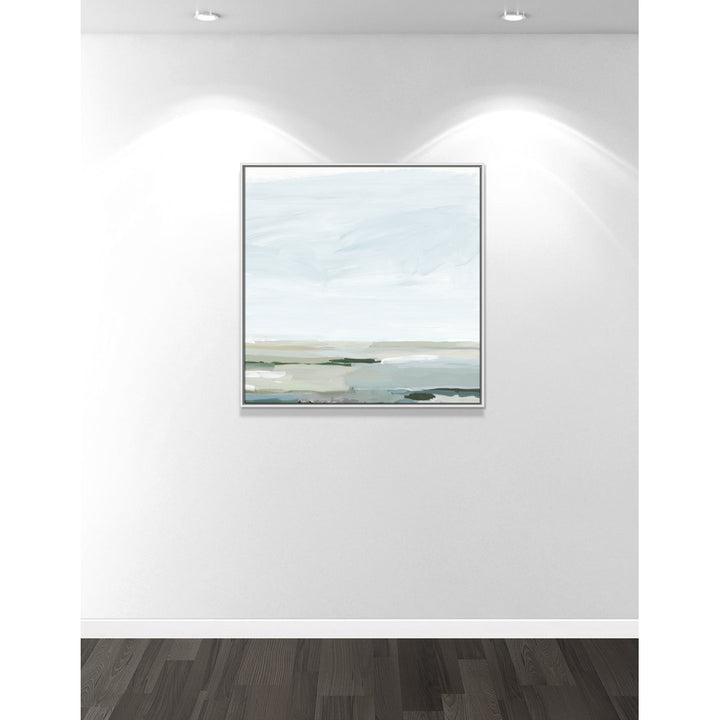 Pure Stillness - Floater Frame Painting Print on Canvas Joss & Main Size: 37.5" H x 37.5" W x 2" D Format: White