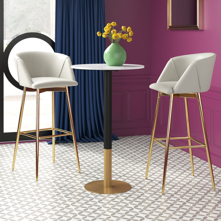 Brock Counter Height Dining Table Etta Avenue™ Top Color: White