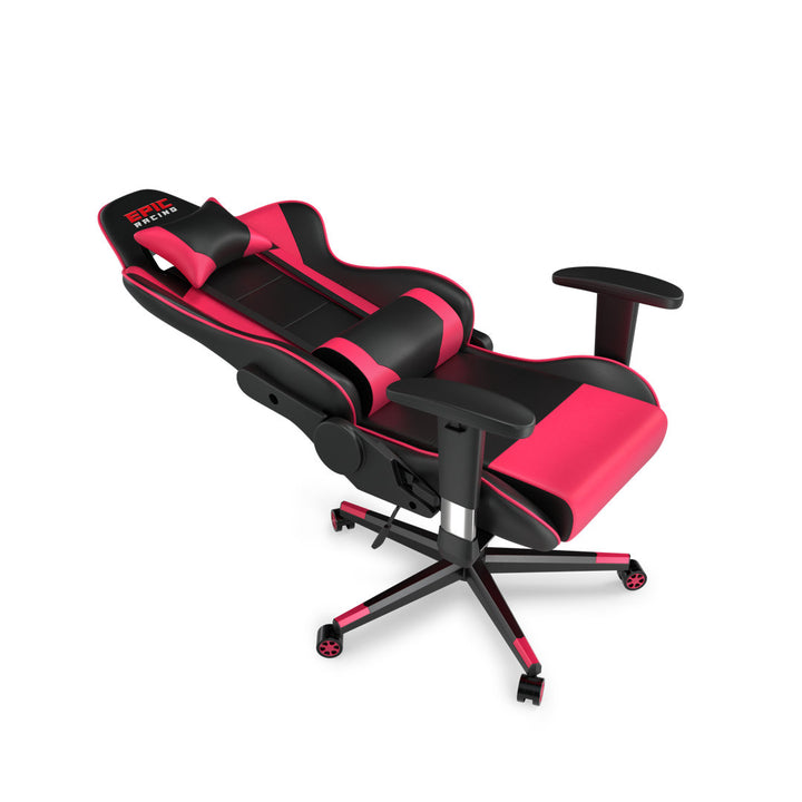 Adjustable Reclining Ergonomic Faux Leather Swiveling PC & Racing Game Chair Epic Racing Color: Fuchsia