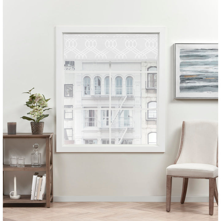 Exclusive Home Prague Trellis 100% Blackout Roman Shade Amalgamated Textiles Color: White Width: 34" W