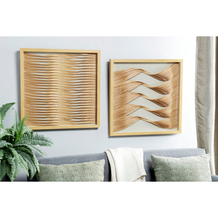 2 Piece Framed Wood Ribbon Shadow Boxes Wall Décor Set Joss & Main