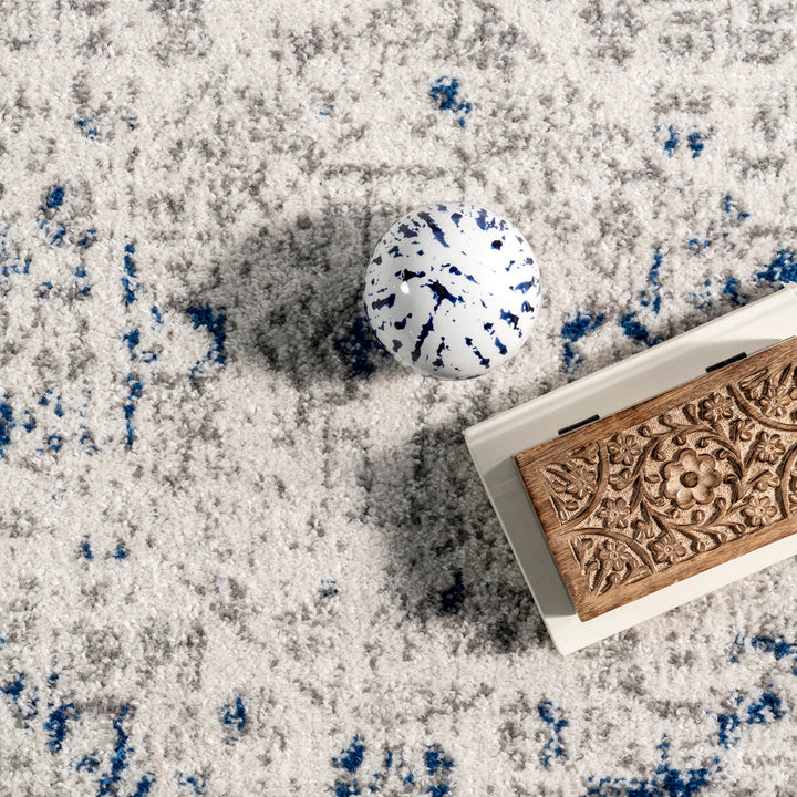 Kristine Power Loom Performance Oriental Blue Rug One Allium Way® Rug Size: Runner 2'8" x 8'