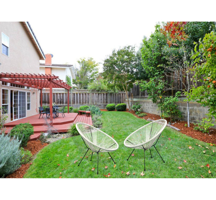 Gayden Woven Basket Patio Chair (Set of 2) George Oliver Color: White