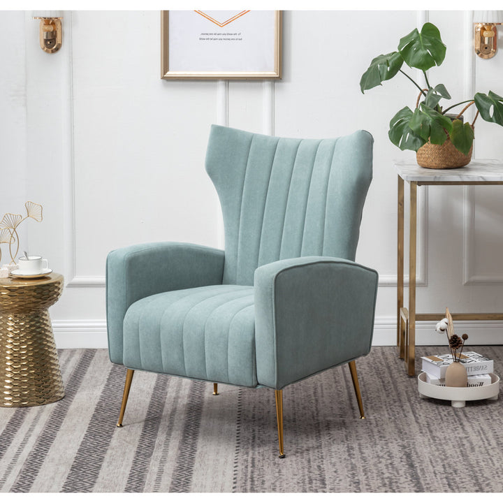 Floreal 27.5" Wide Velvet Wingback Chair Etta Avenue™ Fabric: Teal