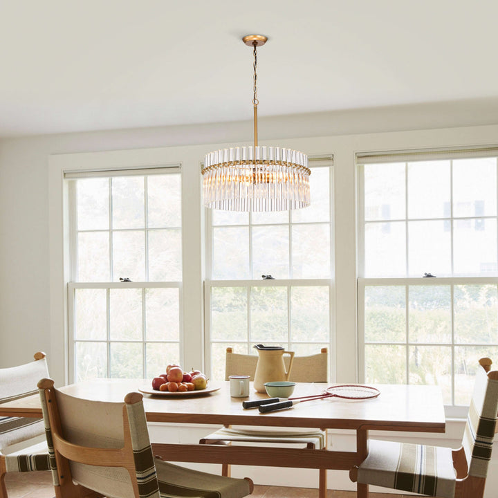 Kaan 5 - Light 20.2" Brushed Brass Candle Style Crystal Drum Chandelier Willa Arlo™ Interiors