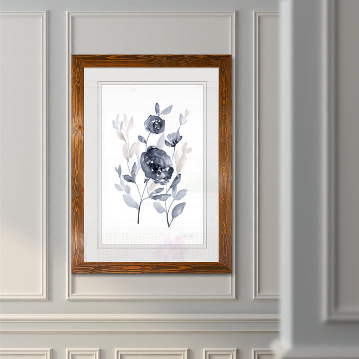 Peonies In Gray II' - Picture Frame Print on Glass Winston Porter Size: 32" H x 44" W x 1.25" D Format: Framed Maple Print
