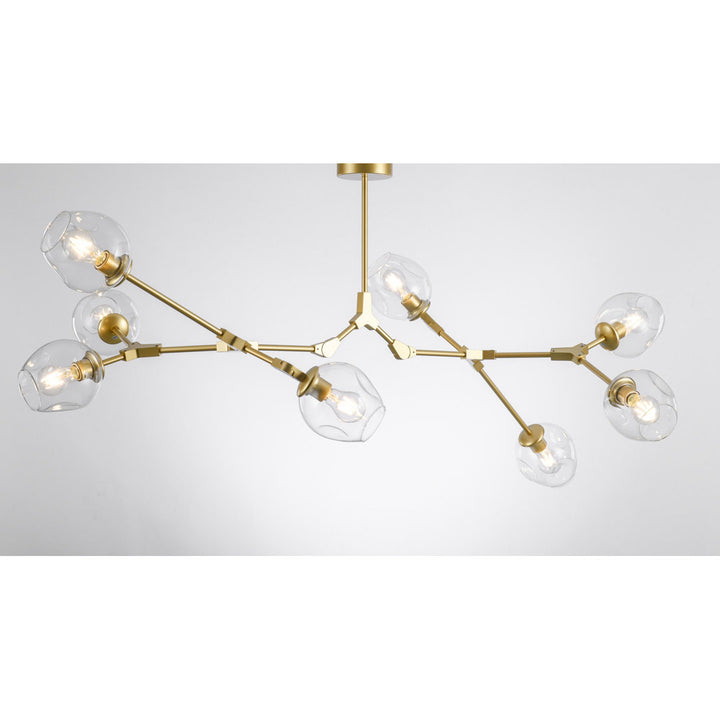 Pendent 8 - Light Sputnik Modern Linear Chandelier George Oliver Shade Color: Transparent Finish: Gold