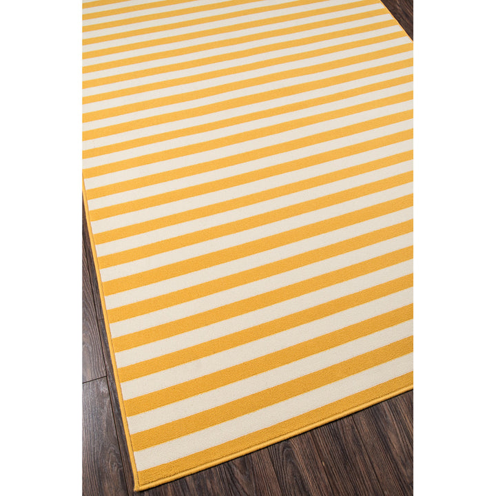 Yepez Striped Yellow/White Indoor / Outdoor Area Rug Breakwater Bay Rug Size: Rectangle 5'3" x 7'6"