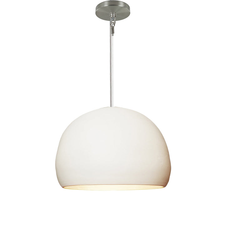 Clay 1 - Light Pendant Hammers and Heels Shade Color: Matte White Bulb Included: No, Finish: Brushed Nickel