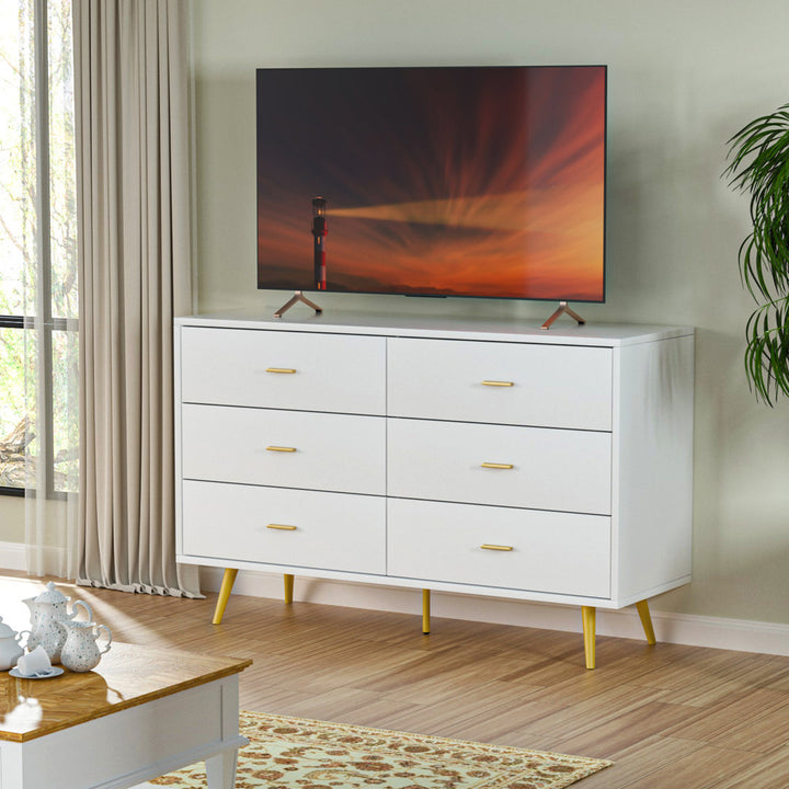 Kamily 6 Drawer 47.25" W Double  Dresser Mercer41 Color: White