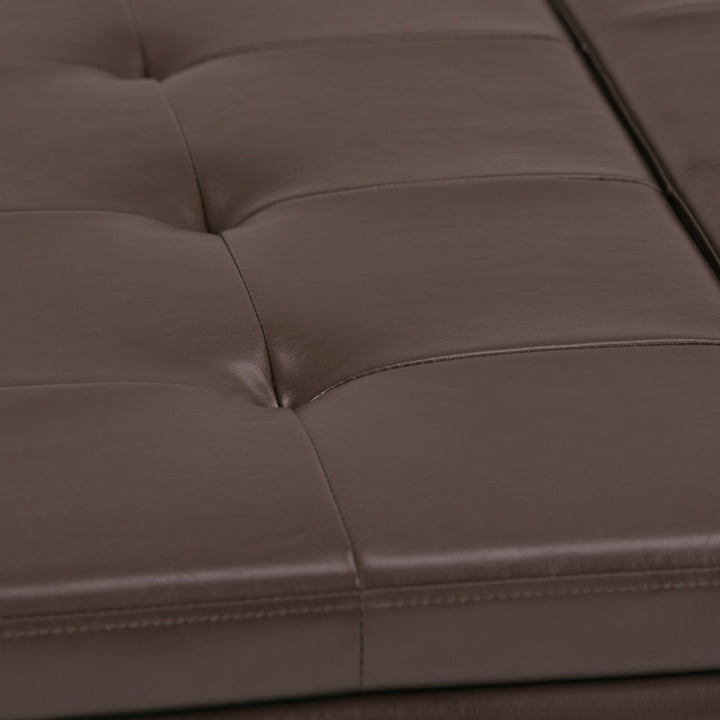 Dover Square Coffee Table Storage Ottoman,Assembled Simpli Home Fabric: Chocolate Brown