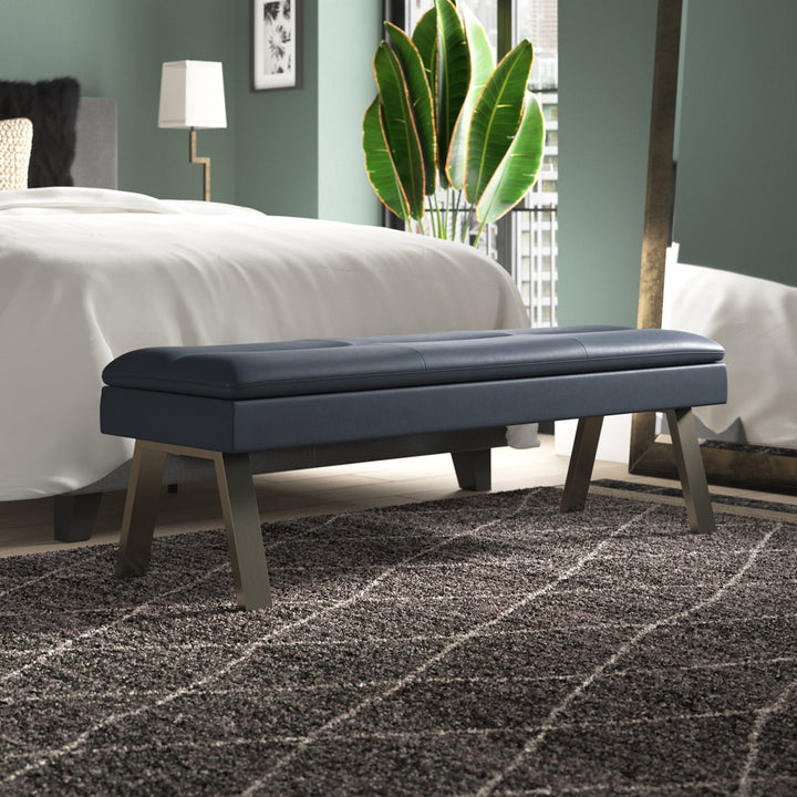 Melgoza Tufted Bench w/ Underseat Storage & Steel Legs Wade Logan®