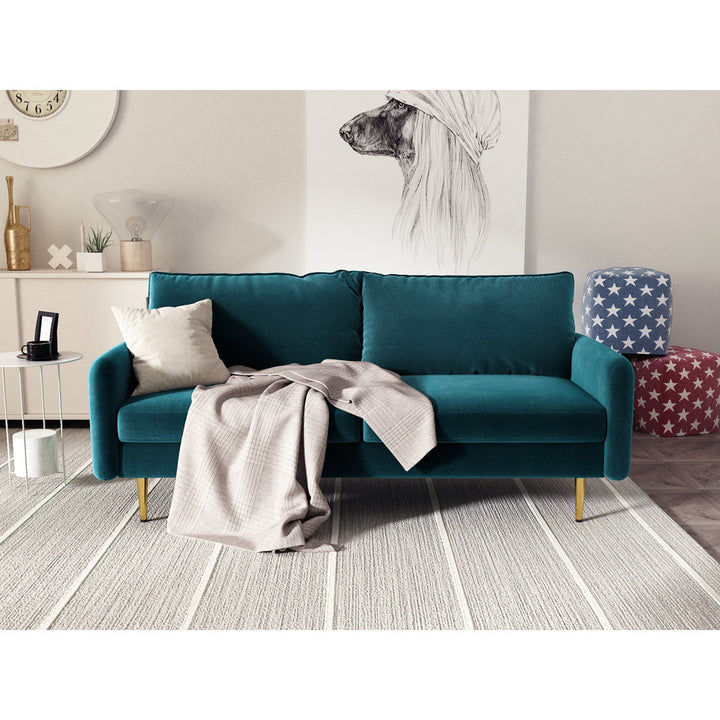 Javonta 70'' Upholstered Sofa Everly Quinn Fabric: Dark Cyan Velvet