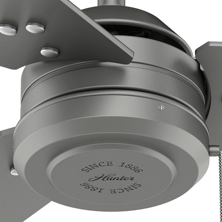 44" Cassius 3 - Blade Outdoor Standard Ceiling Fan with Pull Chain Hunter Fan Finish: Matte Silver